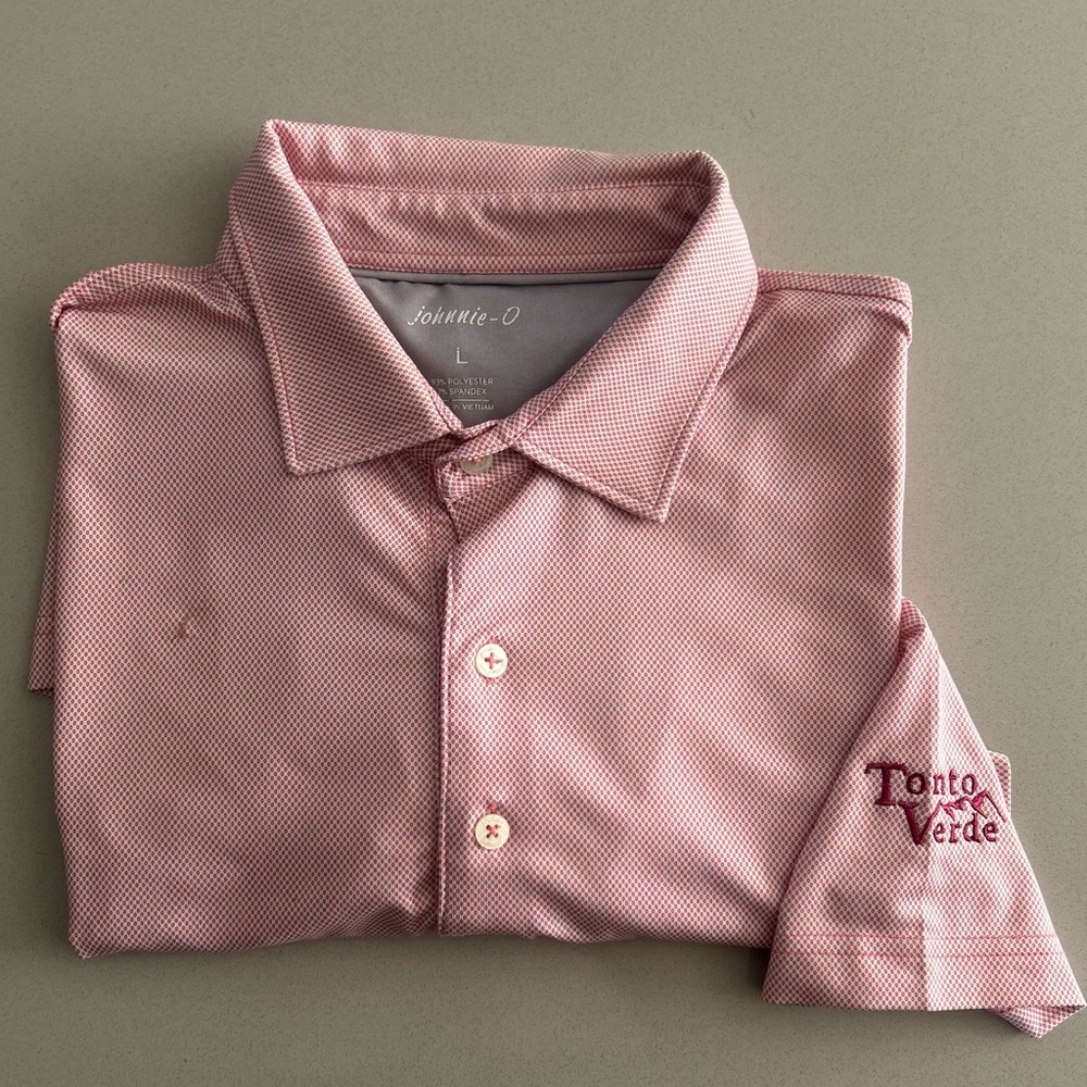 johnnie-O Men's Light Red Performance Polo